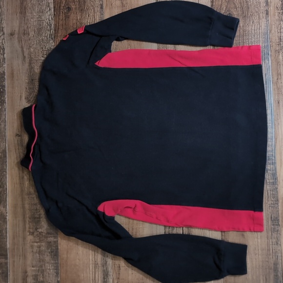 Polo Ralph Lauren Long Sleeve Big Pony Polo Size Medium In Black & Red - Picture 5 of 8